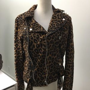 Unit Dolls Kill studded leopard moto jacket